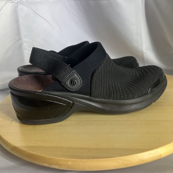 Bzees Shoes Womens 9M Kitty Slingback Clogs Black Round Toe Comfort Wedge - Picture 8 of 13